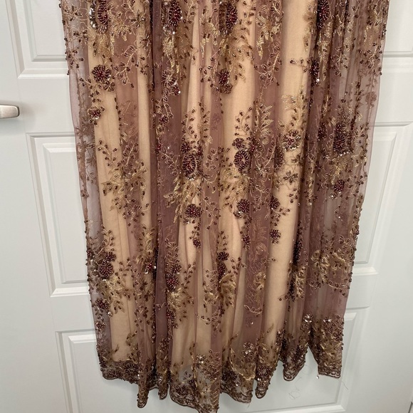 KOROVILAS ISLA EMBELLISHED TAN MOCK NECK MAXY DRESS 4 - Picture 10 of 10